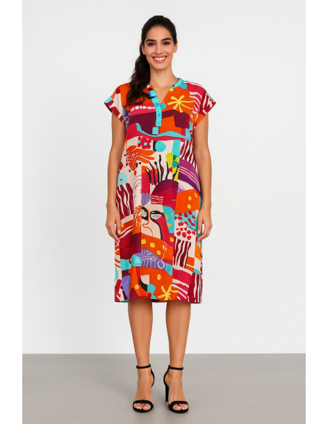 Abito cotone lungo manica...