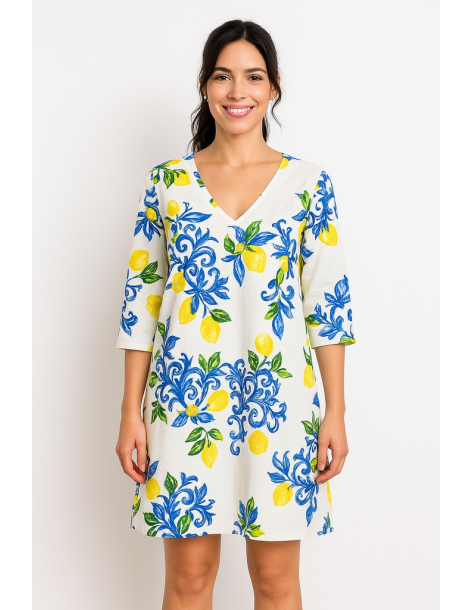 Caftano in cotone manica...