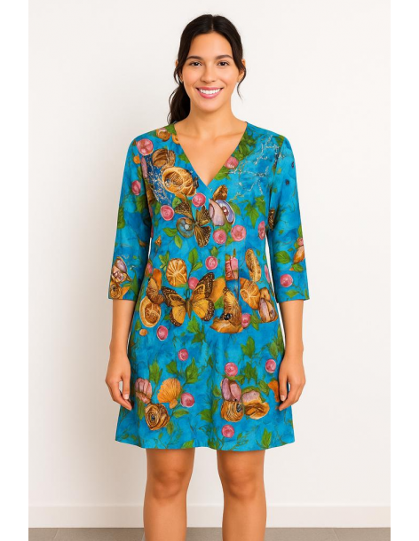 Caftano in cotone manica...