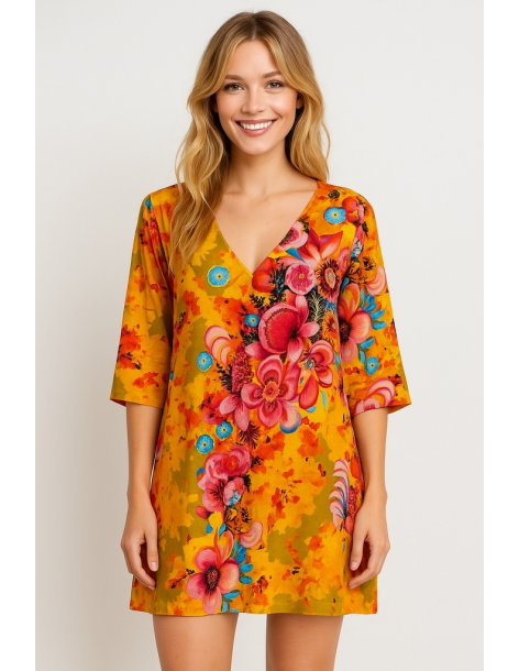 Caftano in cotone manica...