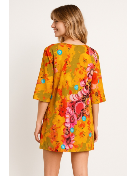 Caftano in cotone manica... 2