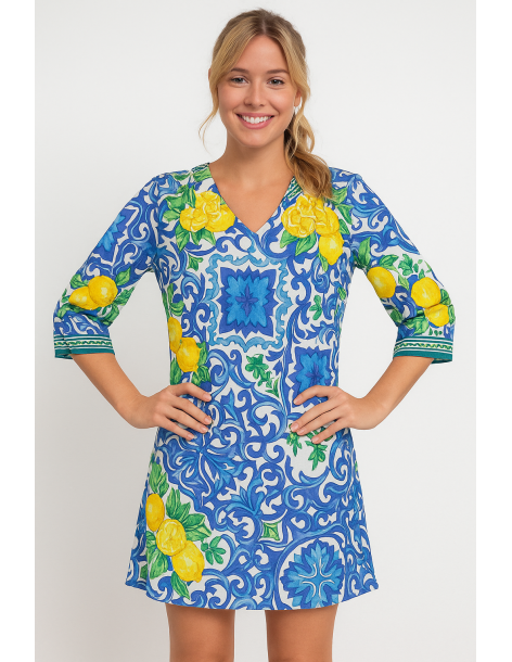 Caftano in cotone manica...