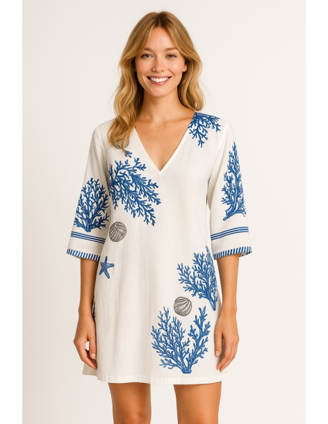 Caftano in cotone manica...