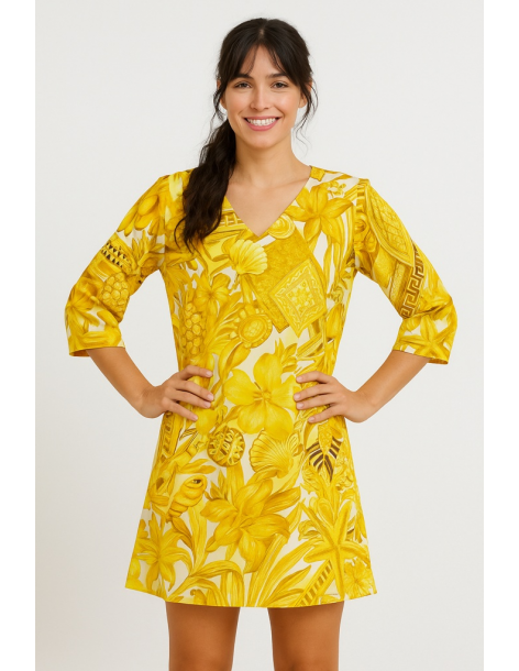 Caftano in cotone manica...