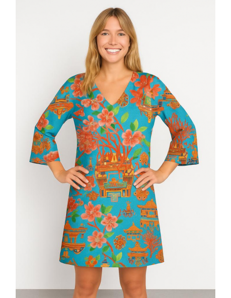 Caftano in cotone manica...