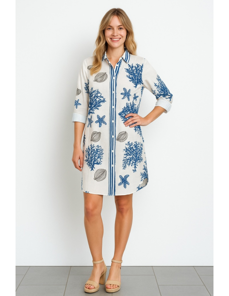 Caftano in cotone manica...