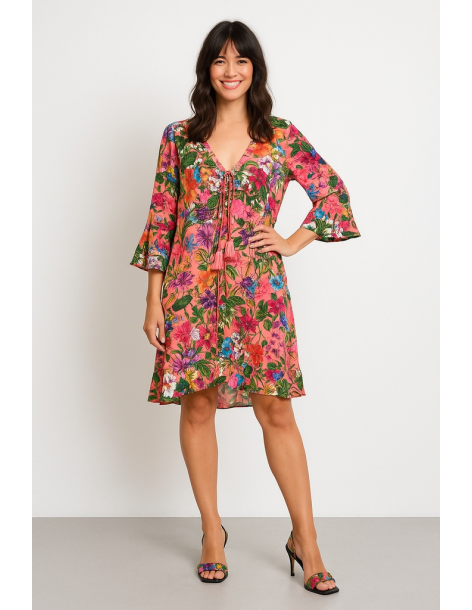 Caftano in cotone manica...