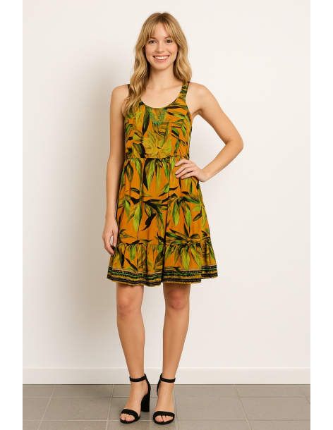 Abito cotone mini a...