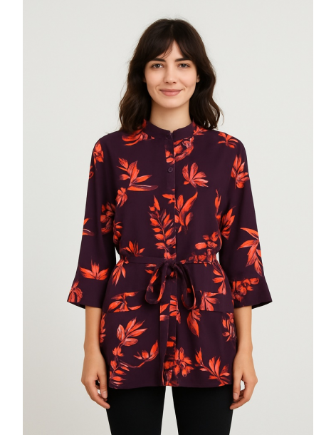 Caftano viscosa manica tre...