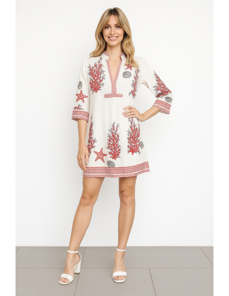 Caftano in cotone manica...