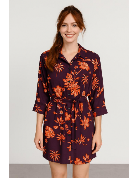 Caftano viscosa manica tre...