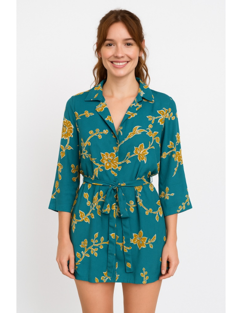 Caftano viscosa manica tre...