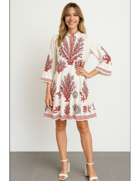 Caftano in cotone manica...