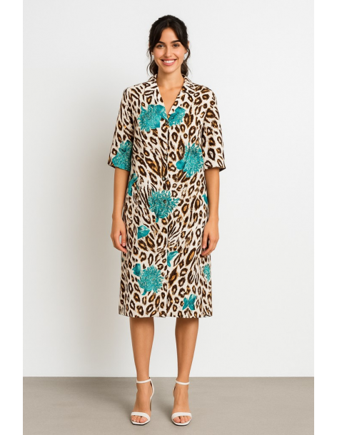 Caftano viscosa manica tre...