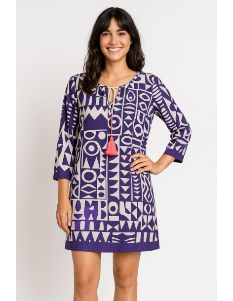 Caftano in cotone manica...