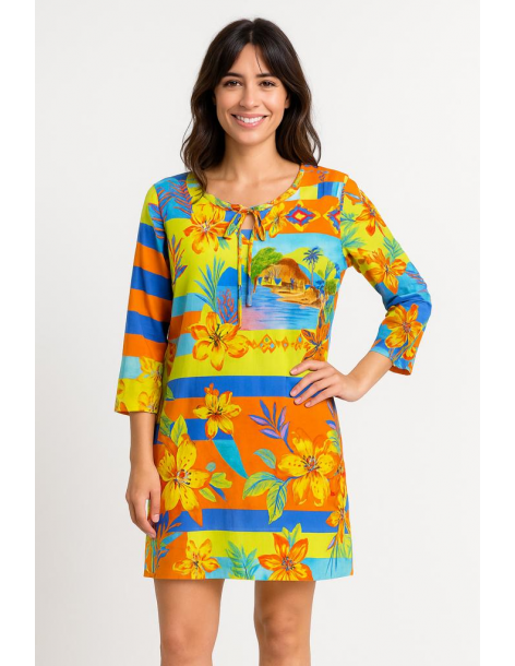 Caftano in cotone manica...