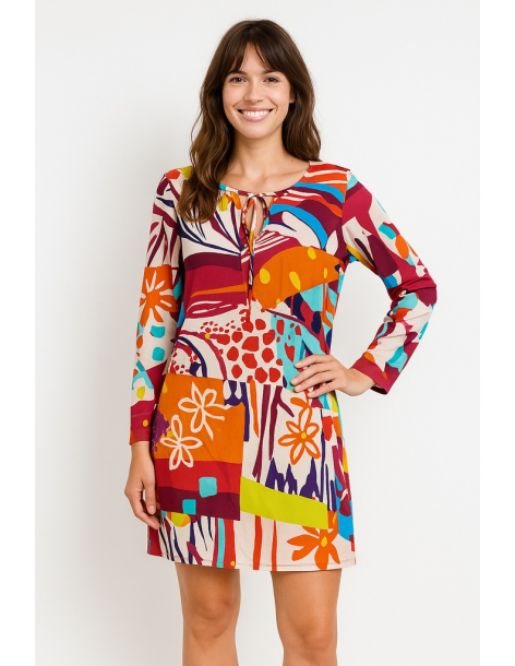 Caftano in cotone manica...