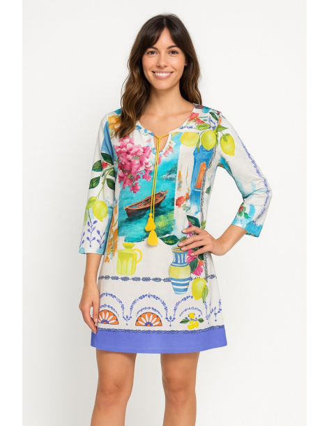 Caftano in cotone manica...