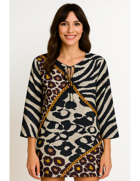 Caftano in cotone manica...