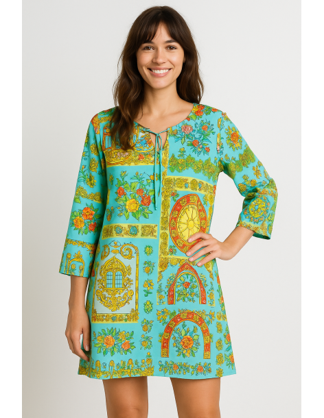 Caftano in cotone manica...