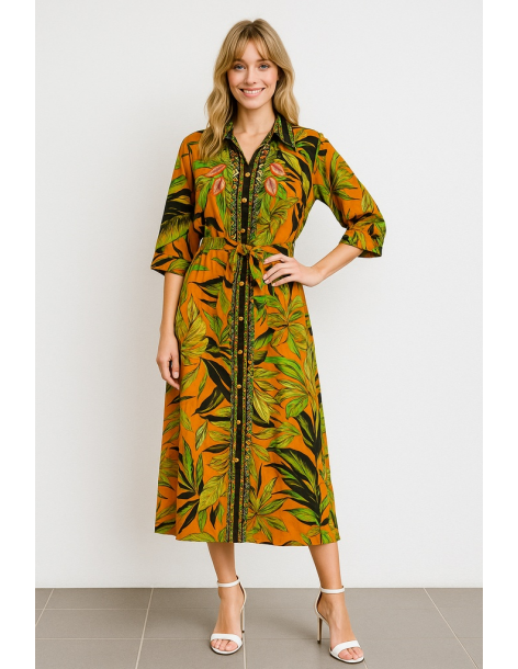 Caftano in cotone manica...