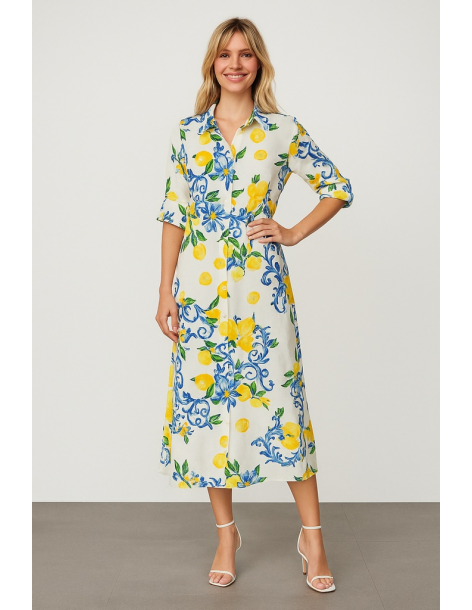 Caftano in cotone manica...