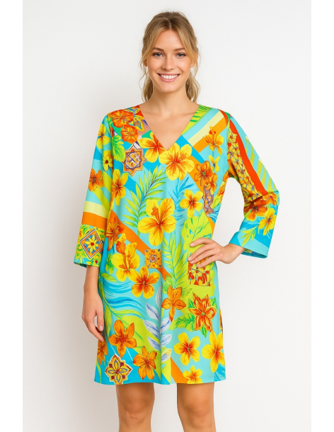 Caftano in cotone manica...