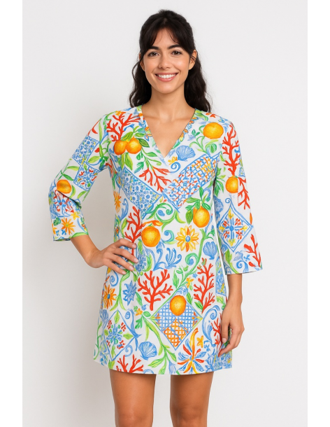 Caftano in cotone manica...