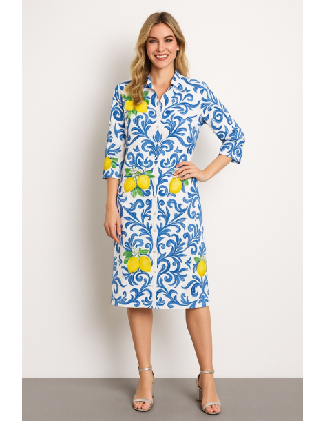 Caftano viscosa manica tre...