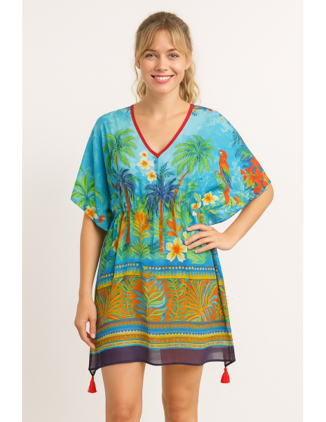 Poncho in cotone in stile...