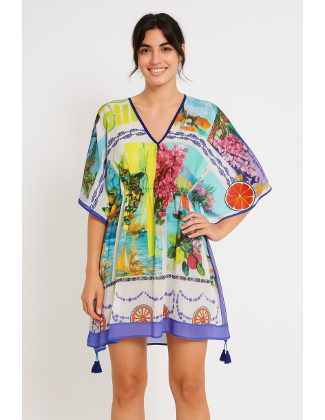 Poncho in cotone in stile...