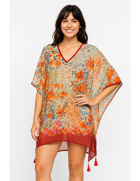 Poncho in cotone in stile...