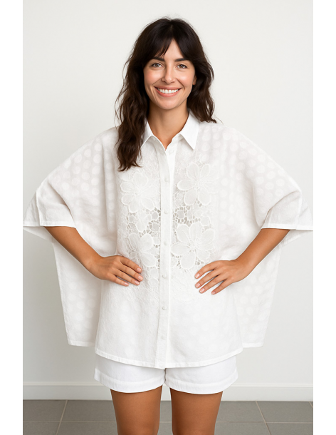 Camicia cotone manica tre...