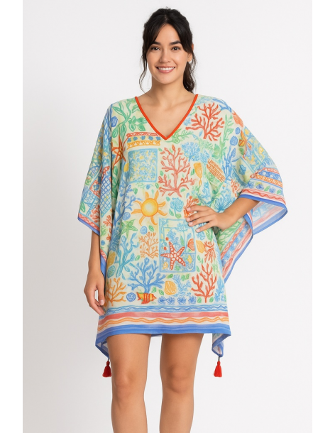 Poncho in cotone in stile...