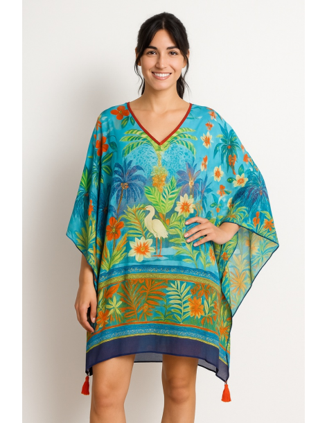 Poncho in cotone in stile...