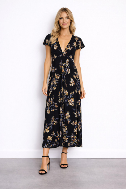 Abito viscosa lungo mezza...