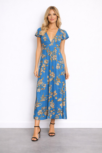 Abito viscosa lungo mezza...