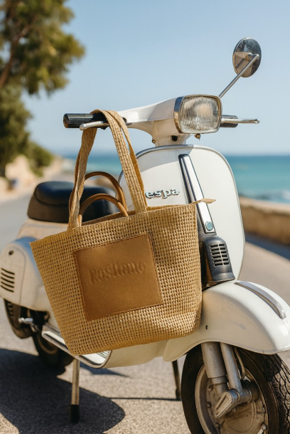 Borsa in raffia in stile...