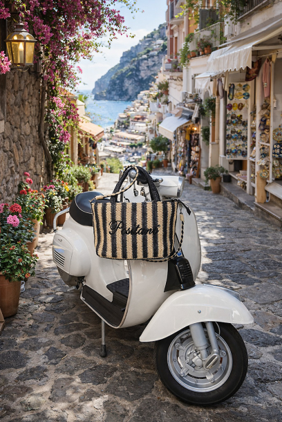 Borsa in raffia in stile...