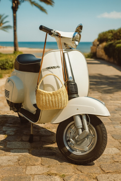 Borsa in rattan in stile...