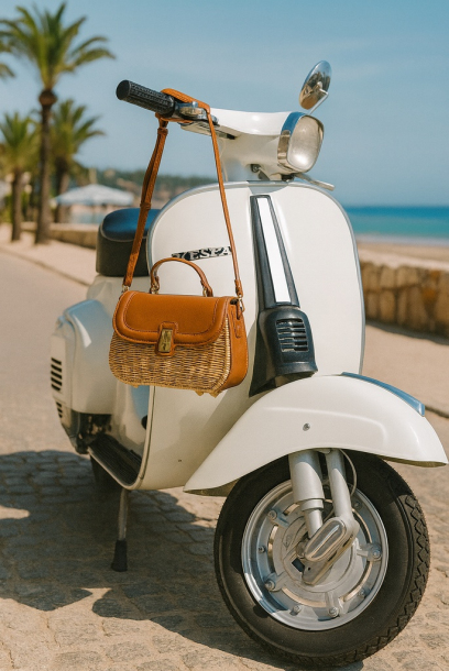 Borsa in rattan in stile...